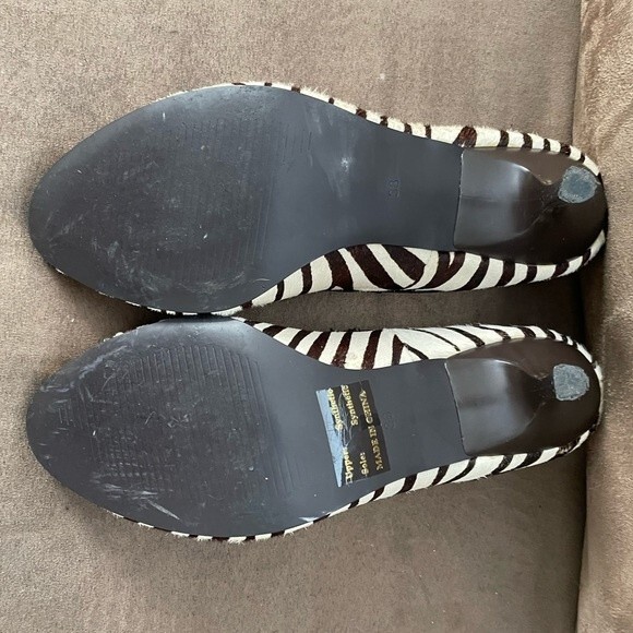 Joseph Mayo Boho Zebra Print Open Toe 3” Heels Women Size 7 - Picture 4 of 8